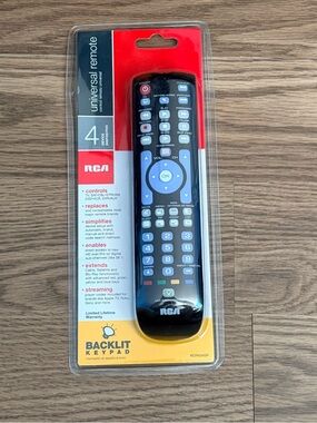 RCA Black Universal Remote with Backlit Keypad